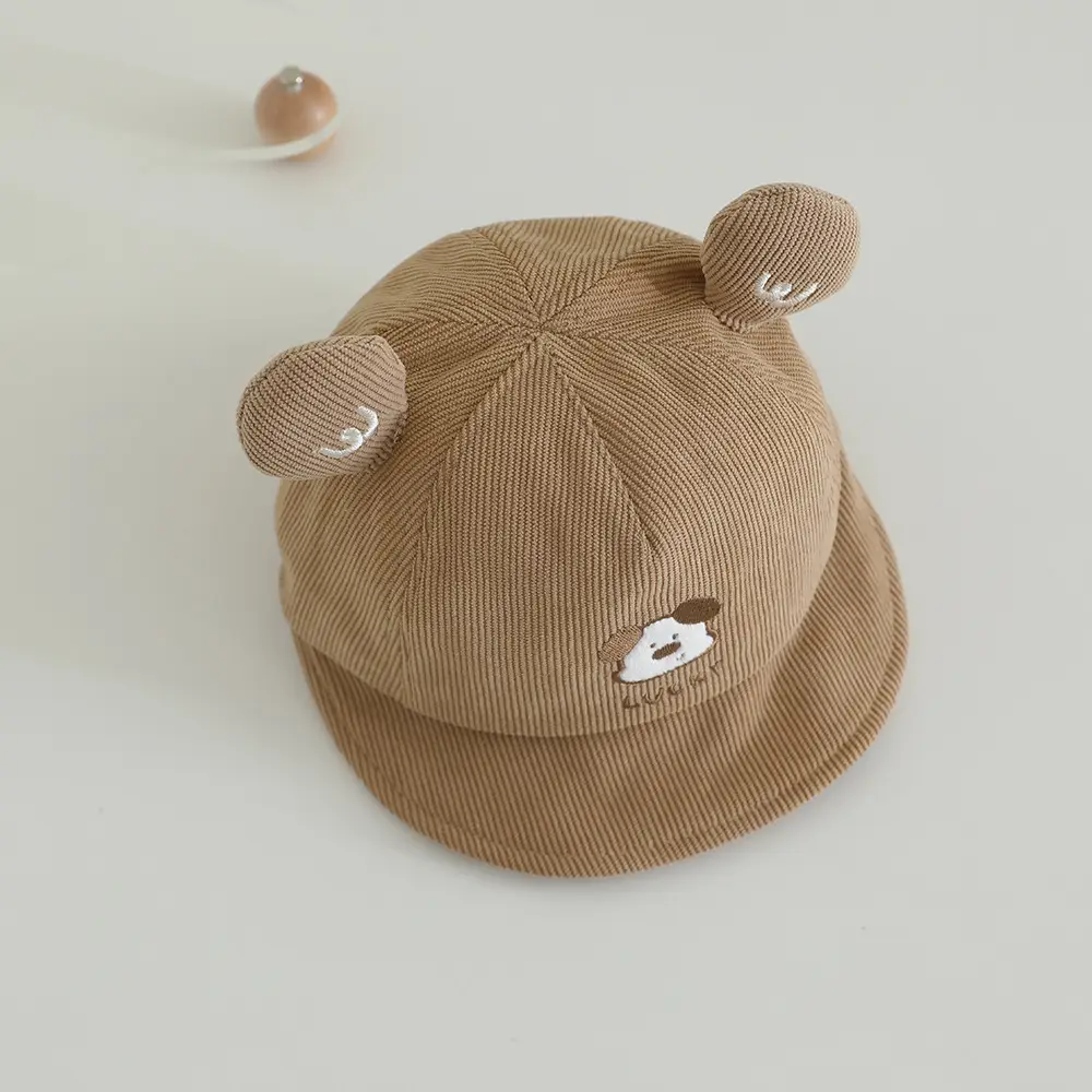 White Knitted Baby Hat with Dog Embroidery β feature 14