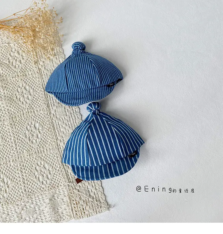 Striped Baby Cap Sun Protection Spring Autumn Unisex — feature 10