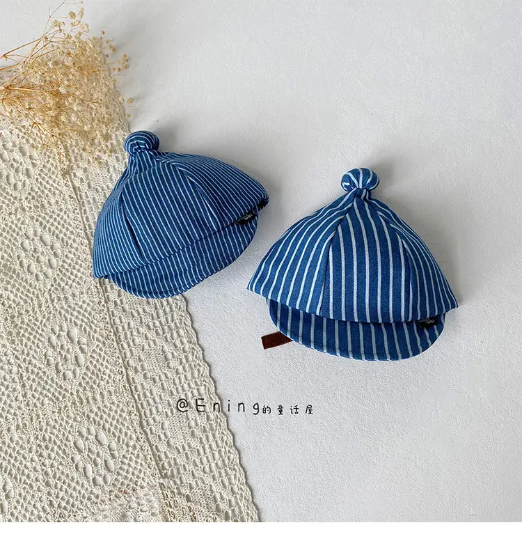 Striped Baby Cap Sun Protection Spring Autumn Unisex — feature 11