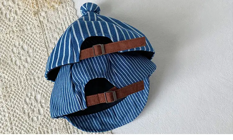 Striped Baby Cap Sun Protection Spring Autumn Unisex — feature 4