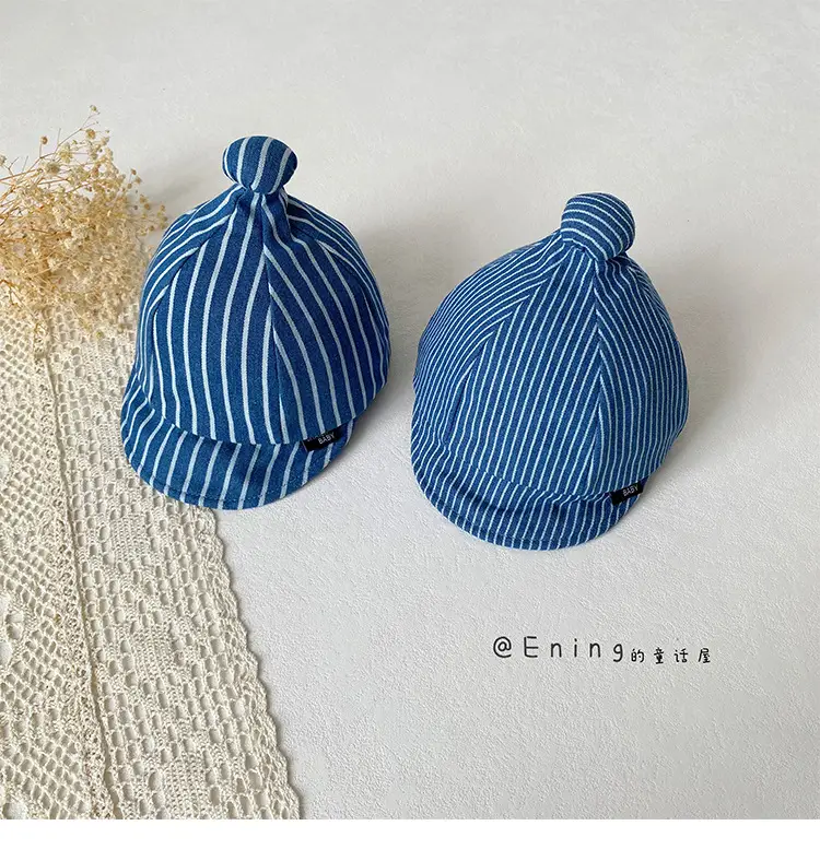 Striped Baby Cap Sun Protection Spring Autumn Unisex — feature 7