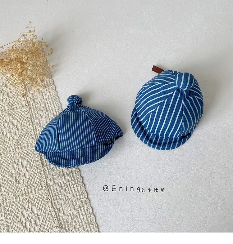 Striped Baby Cap Sun Protection Spring Autumn Unisex — feature 8