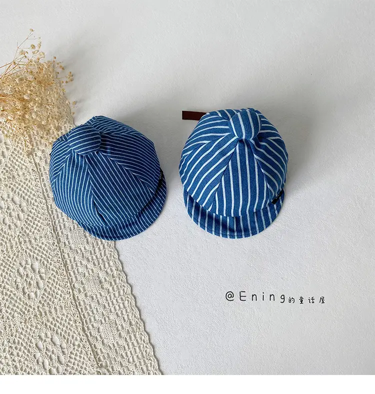Striped Baby Cap Sun Protection Spring Autumn Unisex — feature 9