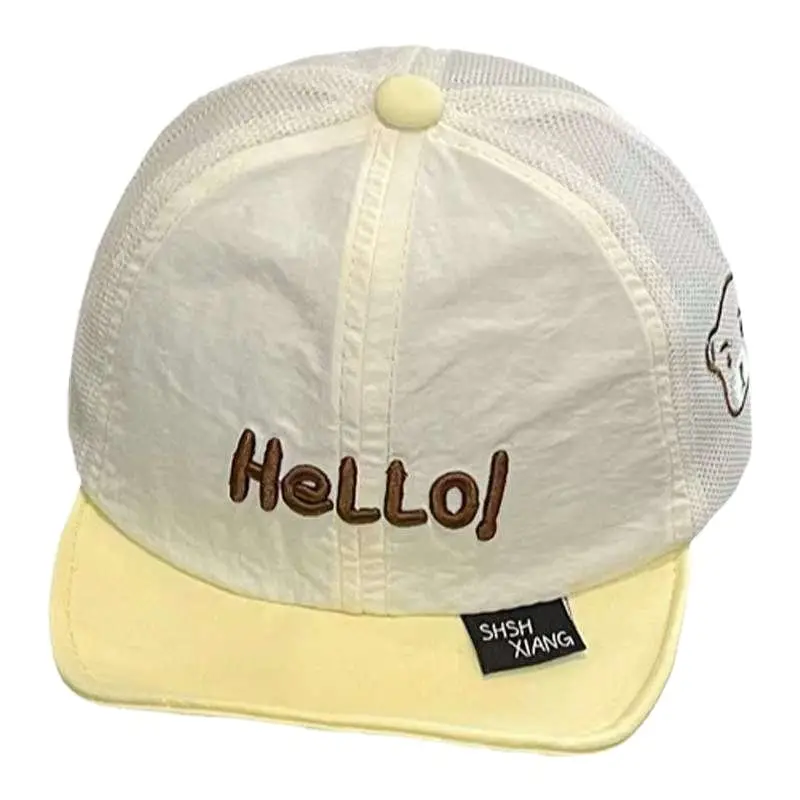 Baby Sun Hat with Duck Embroidery Yellow Cap - Image 16