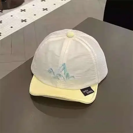 Baby Sun Hat with Duck Embroidery Yellow Cap - Image 10