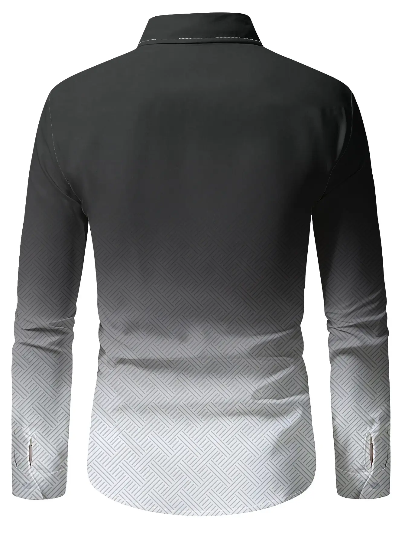 Men Purple Printed Long Sleeve Shirt Spring Autumn - Image 16