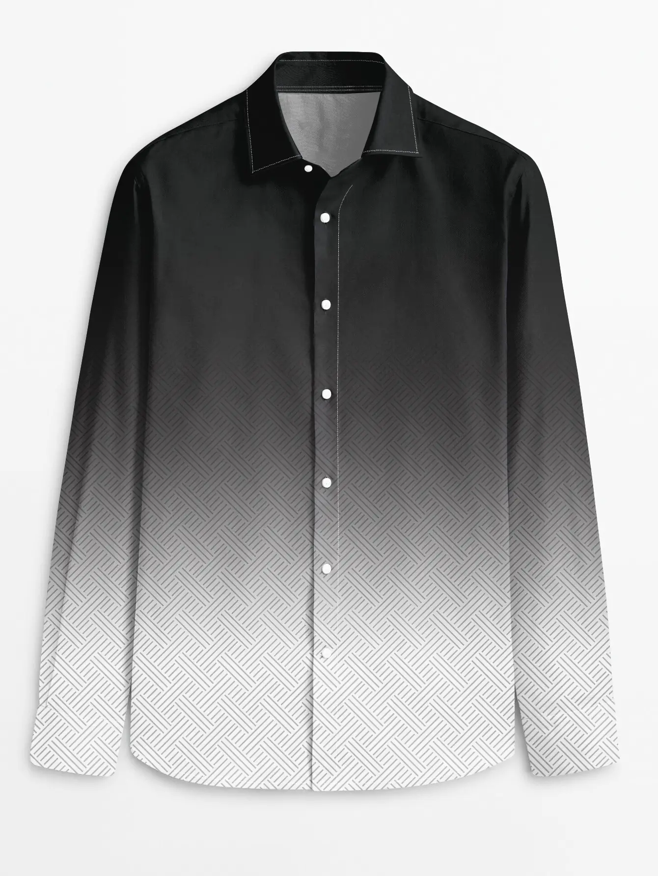 Men Purple Printed Long Sleeve Shirt Spring Autumn - Image 17