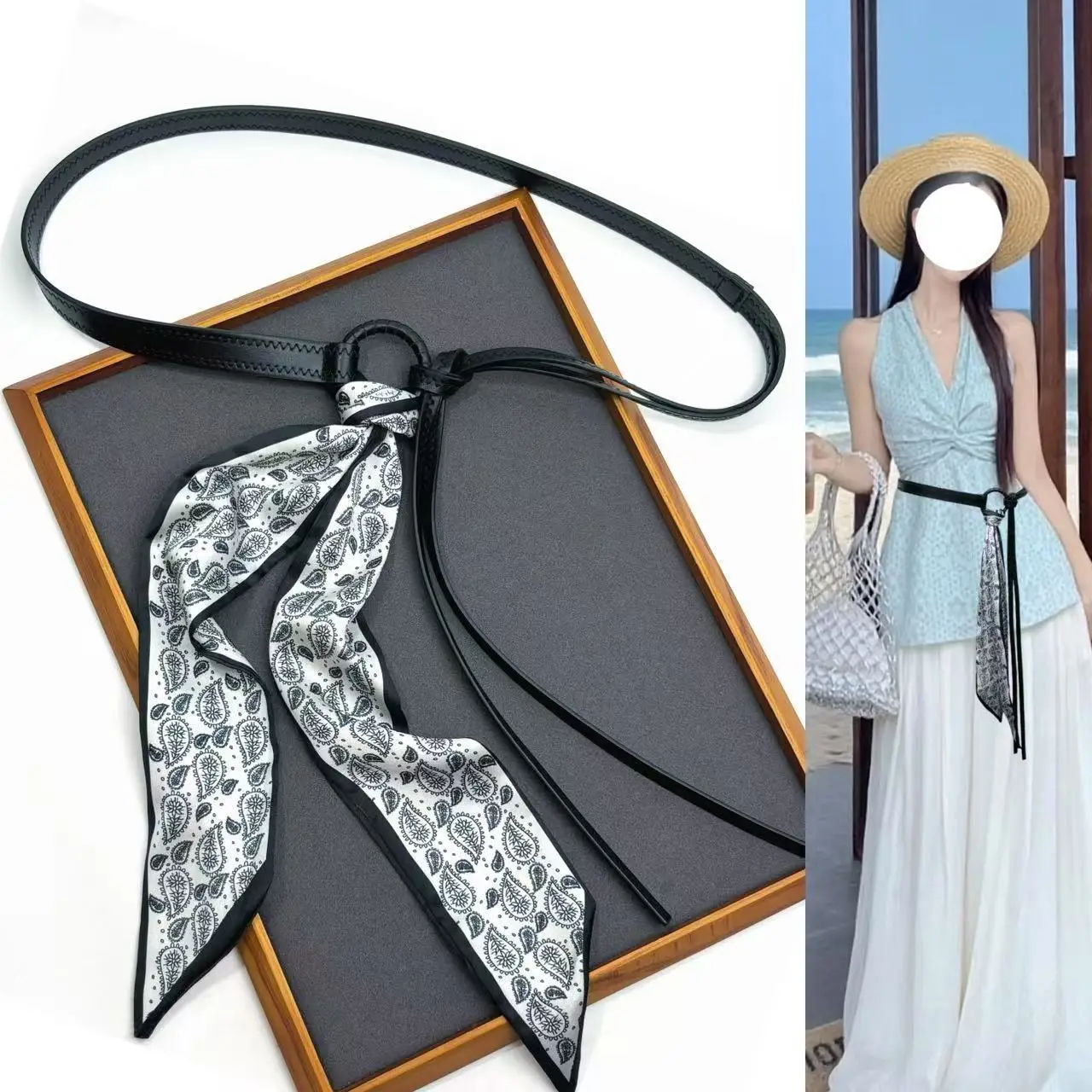 Retro Pattern Silk Belt for Women Hip Hop Punk Decoration - Image 5
