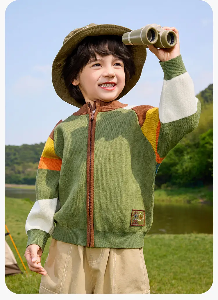 Dudu's Baby Pure Cotton Cardigan Pants Beige Spring Outfit — feature 12