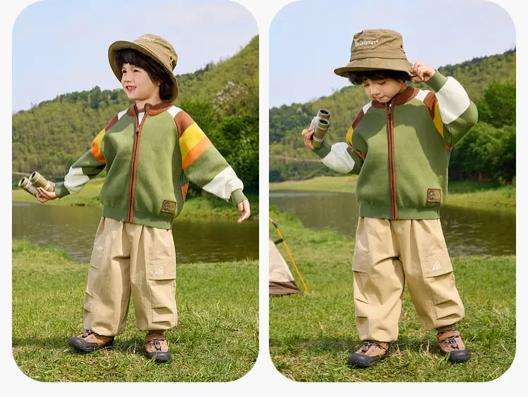 Dudu's Baby Pure Cotton Cardigan Pants Beige Spring Outfit — feature 13