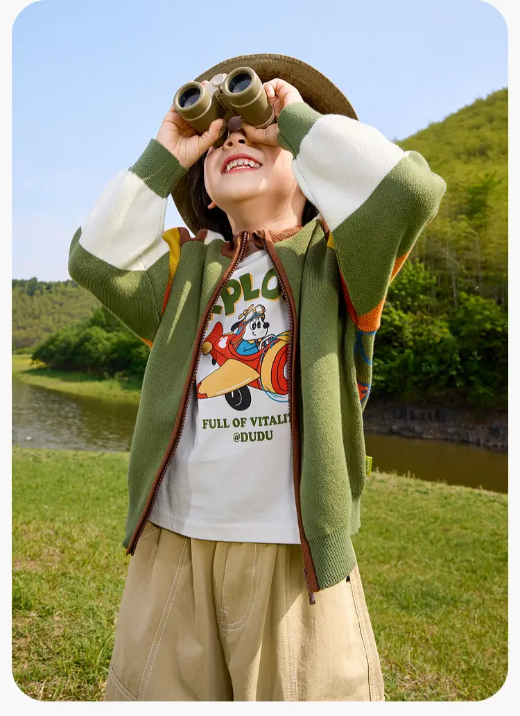 Dudu's Baby Pure Cotton Cardigan Pants Beige Spring Outfit — feature 14