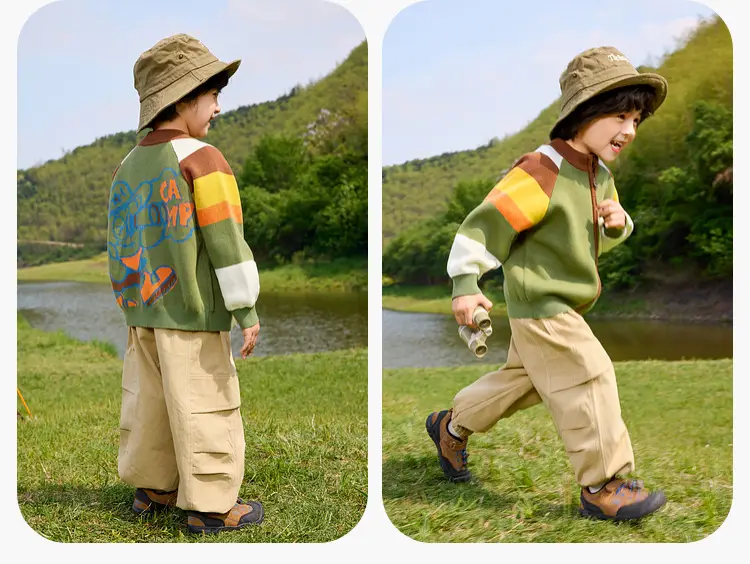 Dudu's Baby Pure Cotton Cardigan Pants Beige Spring Outfit — feature 15