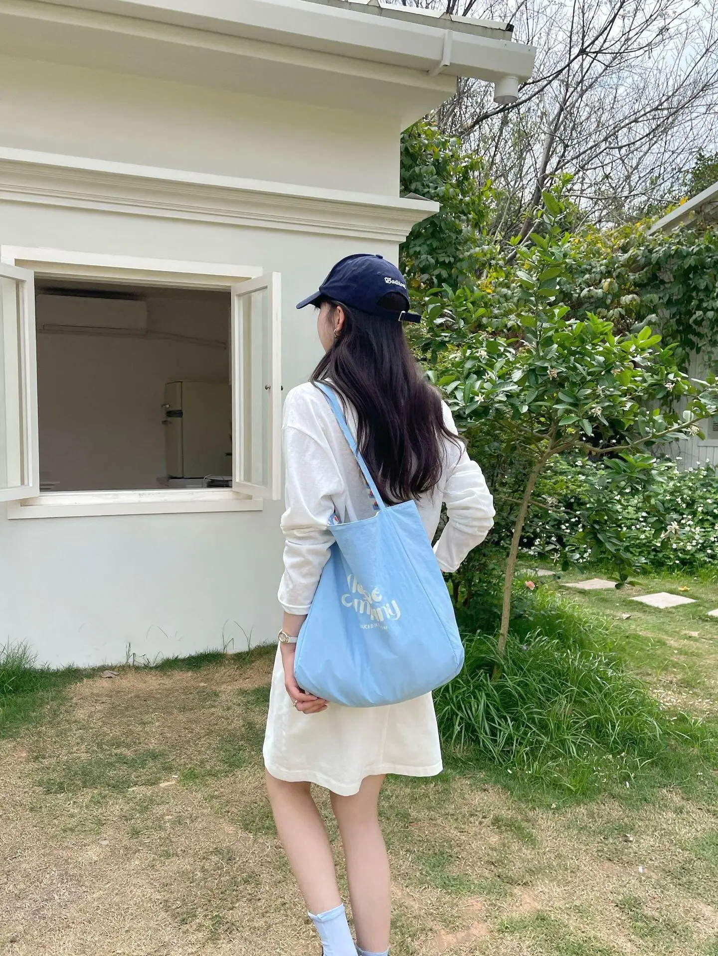 Blue Lazy Canvas Shoulder Tote Bag for Women — feature 11