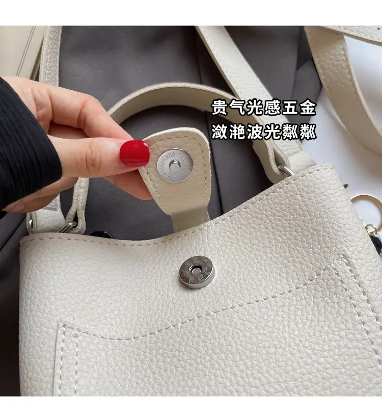 Women's Brown Leather Crossbody Bag with Teddy Bear Keychain — feature 9