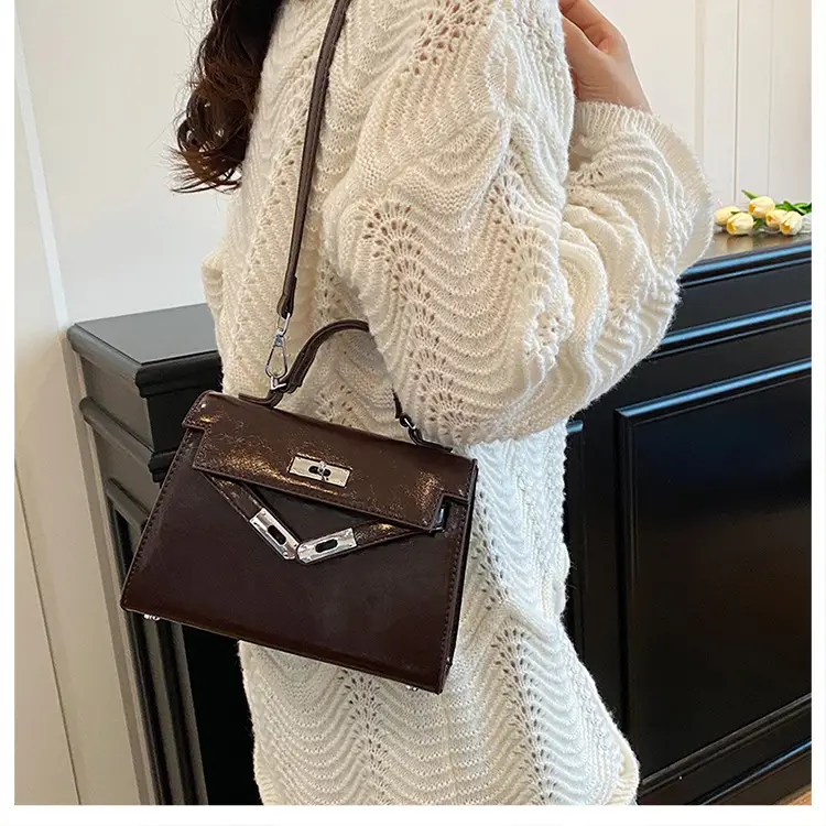 Red Square Handbag for Women 2025 New Versatile Shoulder Crossbody Kelly Bag — feature 13