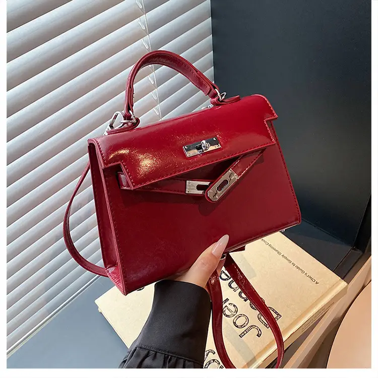 Red Square Handbag for Women 2025 New Versatile Shoulder Crossbody Kelly Bag — feature 24