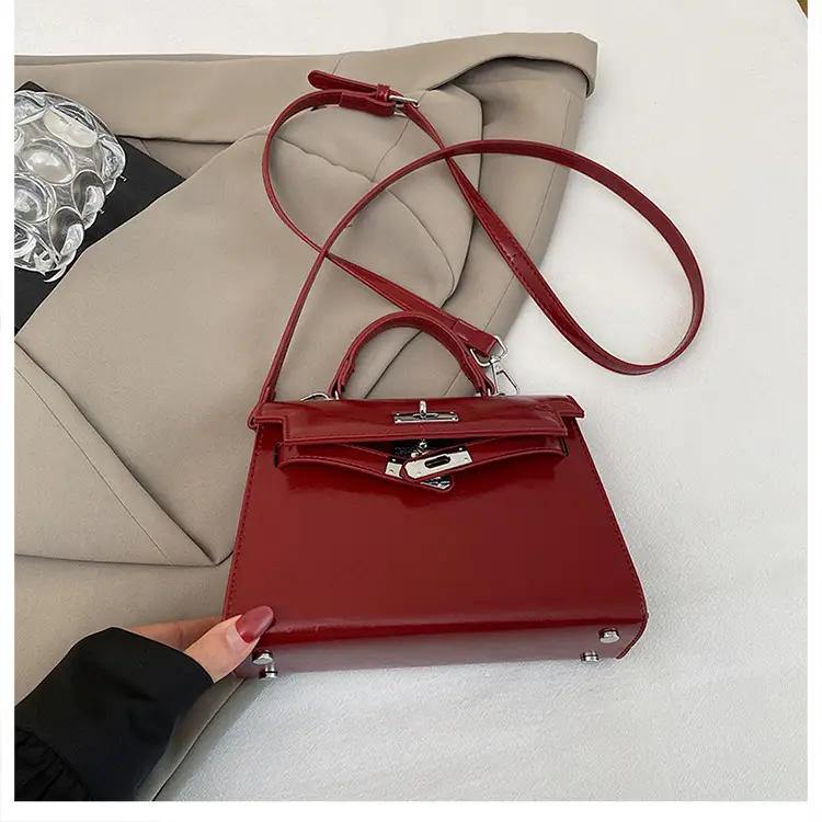 Red Square Handbag for Women 2025 New Versatile Shoulder Crossbody Kelly Bag — feature 25