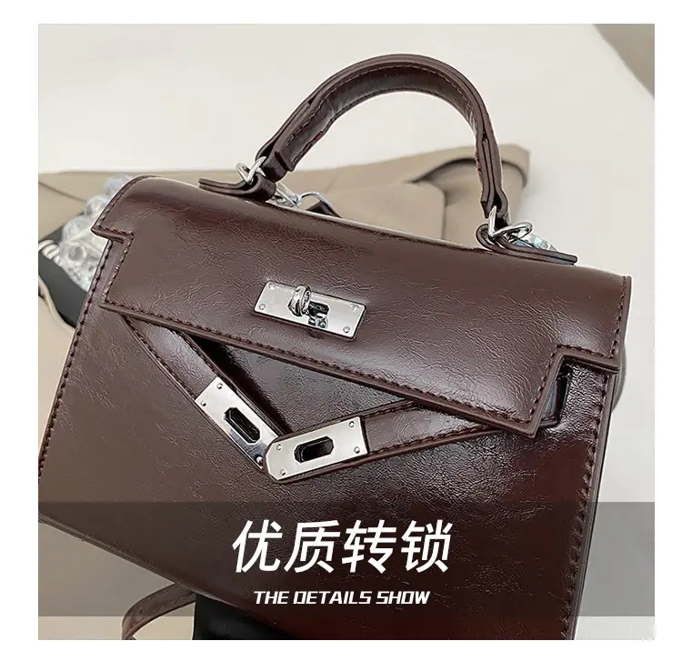 Red Square Handbag for Women 2025 New Versatile Shoulder Crossbody Kelly Bag — feature 3