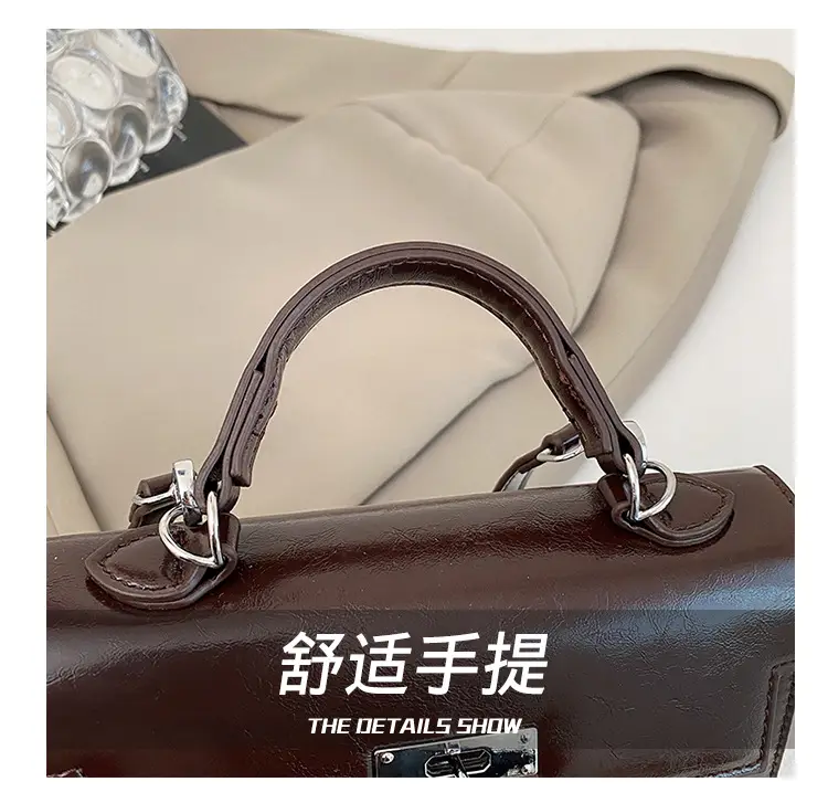 Red Square Handbag for Women 2025 New Versatile Shoulder Crossbody Kelly Bag — feature 4