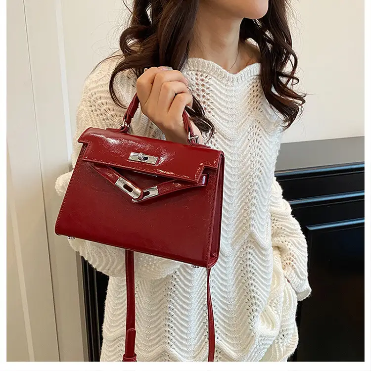 Red Square Handbag for Women 2025 New Versatile Shoulder Crossbody Kelly Bag — feature 8
