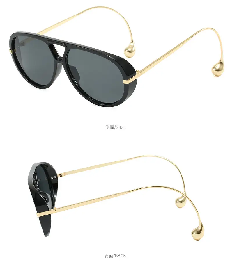 European Style Large Frame Sunglasses with Gold Bridge — feature 6
