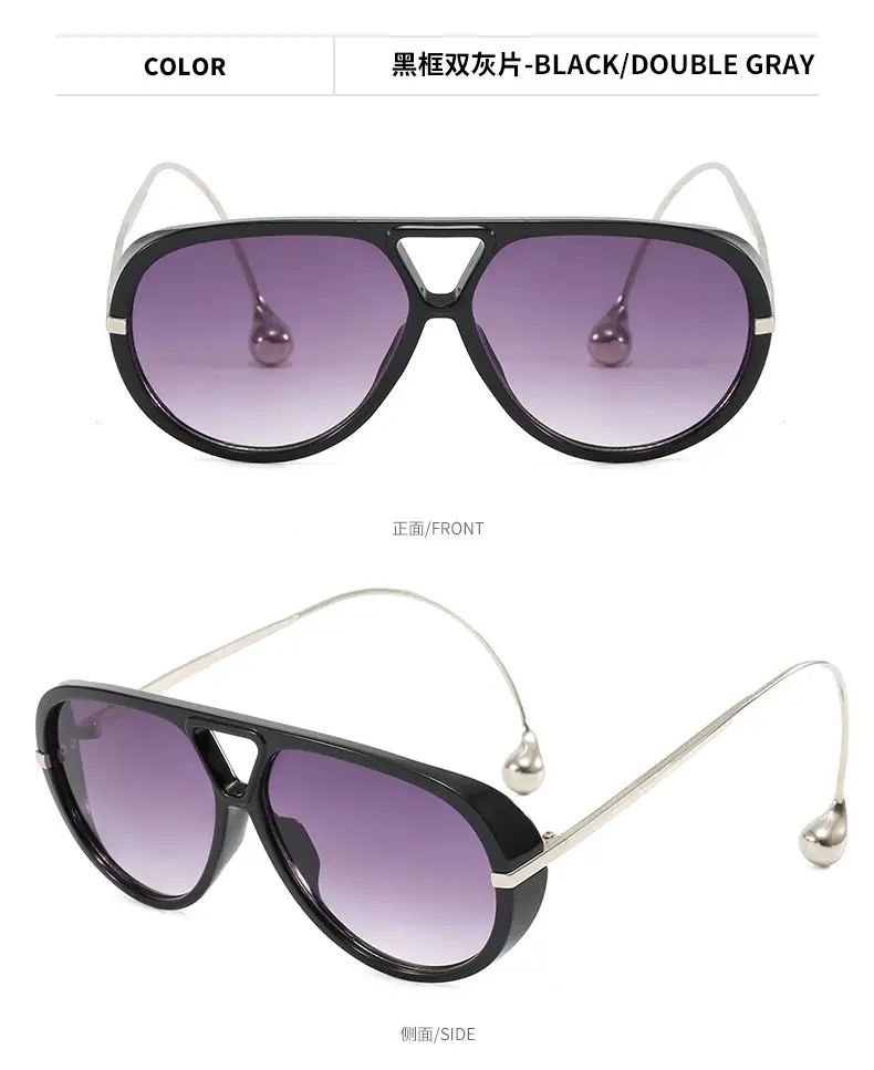 European Style Large Frame Sunglasses with Gold Bridge — feature 7