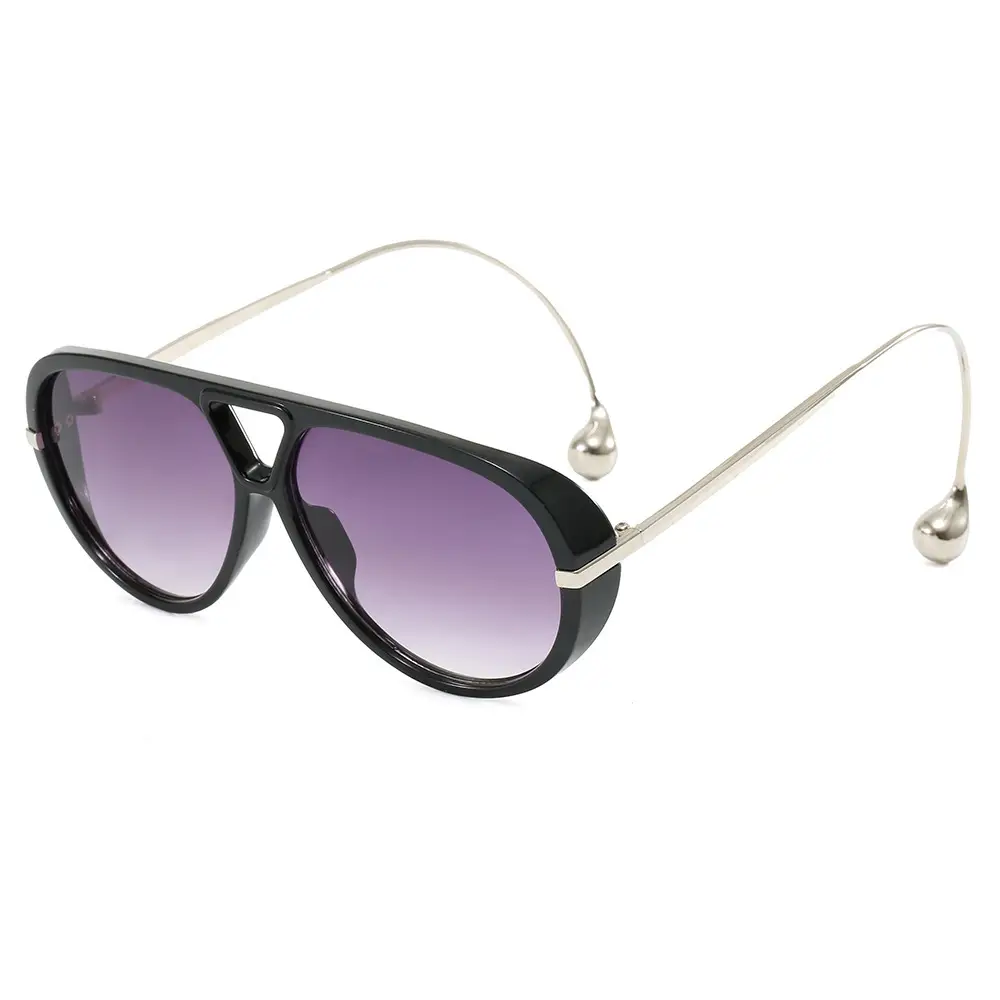European Style Large Frame Sunglasses with Gold Bridge - Image 2