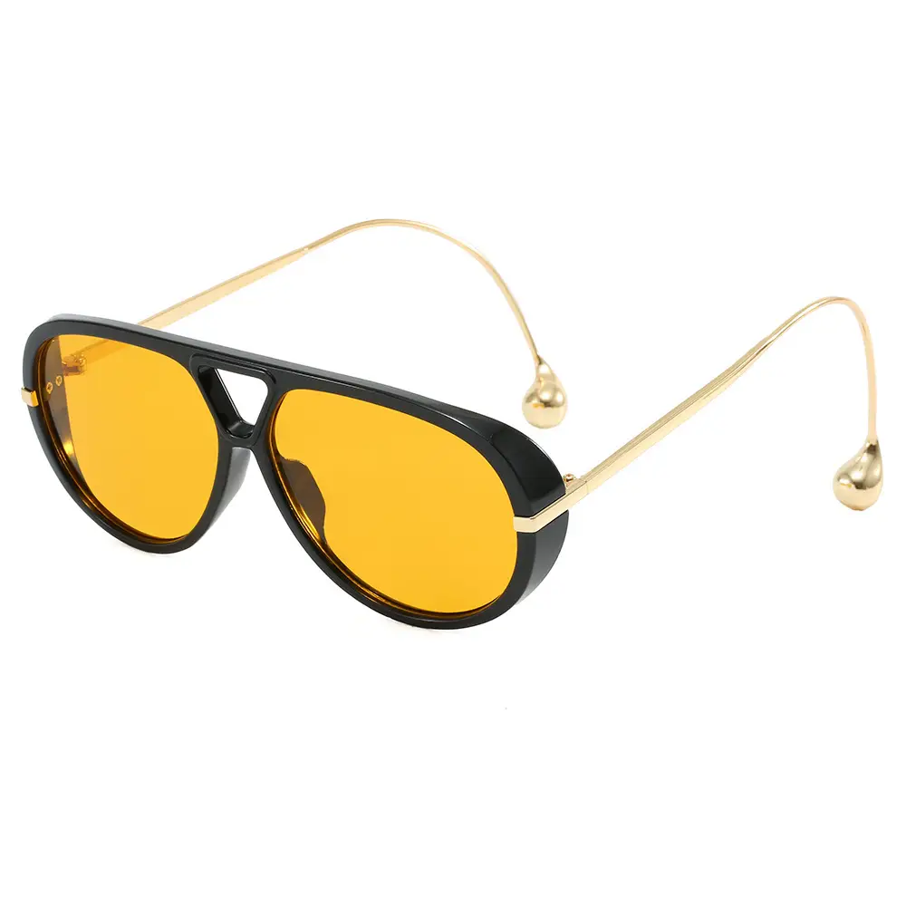 European Style Large Frame Sunglasses with Gold Bridge - Image 3