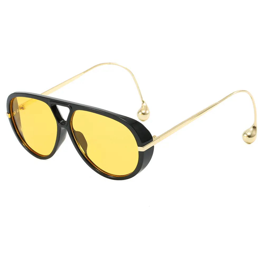 European Style Large Frame Sunglasses with Gold Bridge - Image 4
