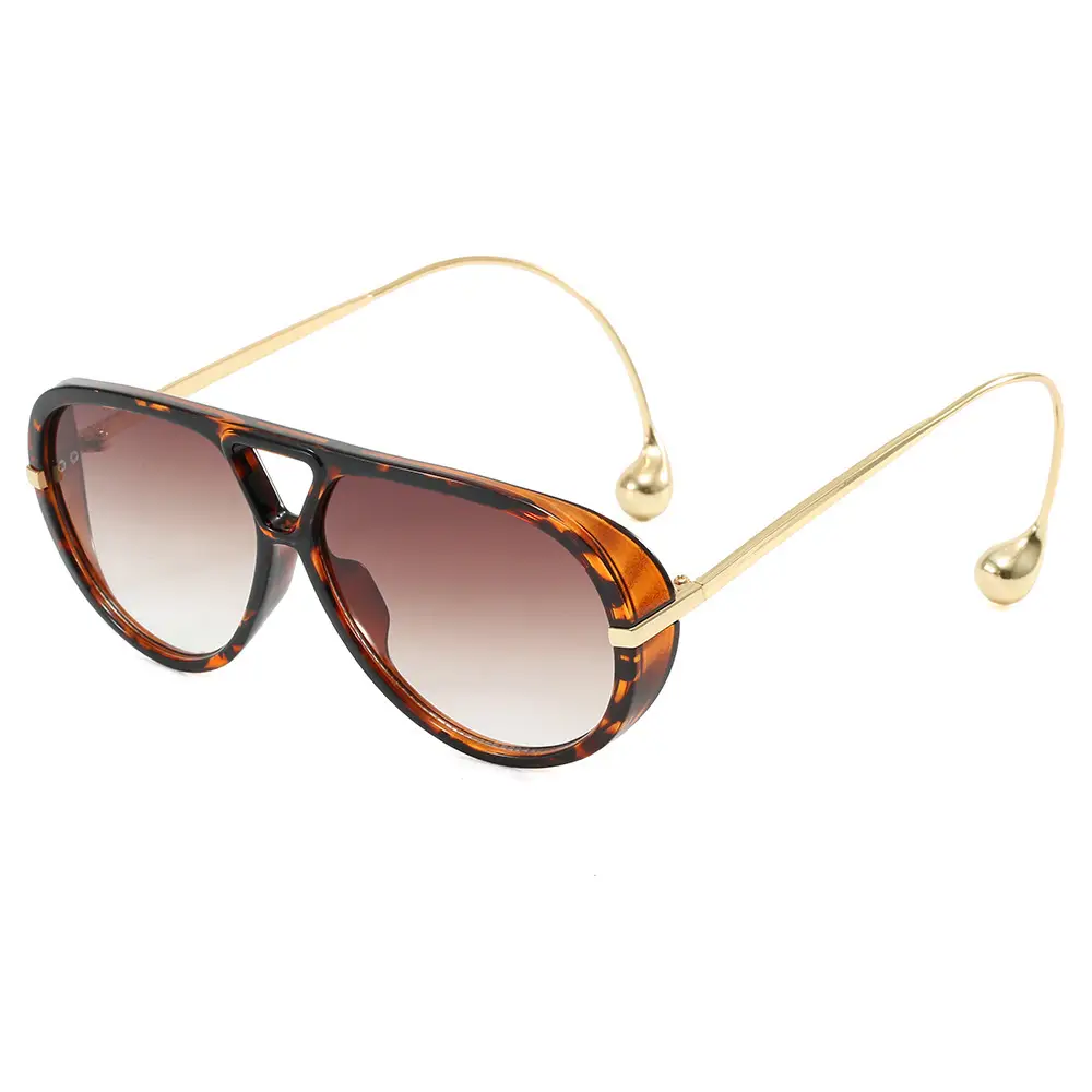 European Style Large Frame Sunglasses with Gold Bridge - Image 5