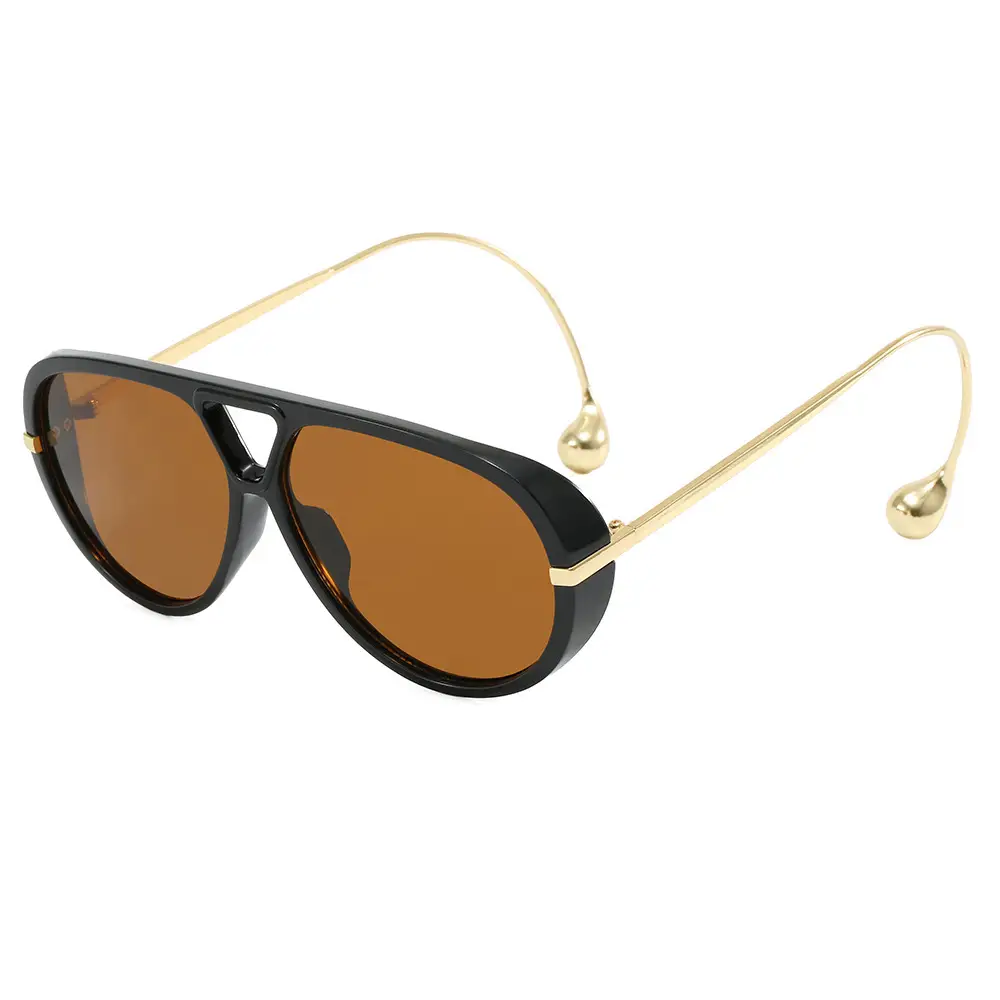 European Style Large Frame Sunglasses with Gold Bridge - Image 6