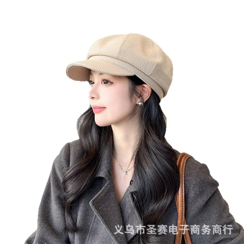 Women's Black Duckbill Hat Autumn Winter Large Circumference - Image 13