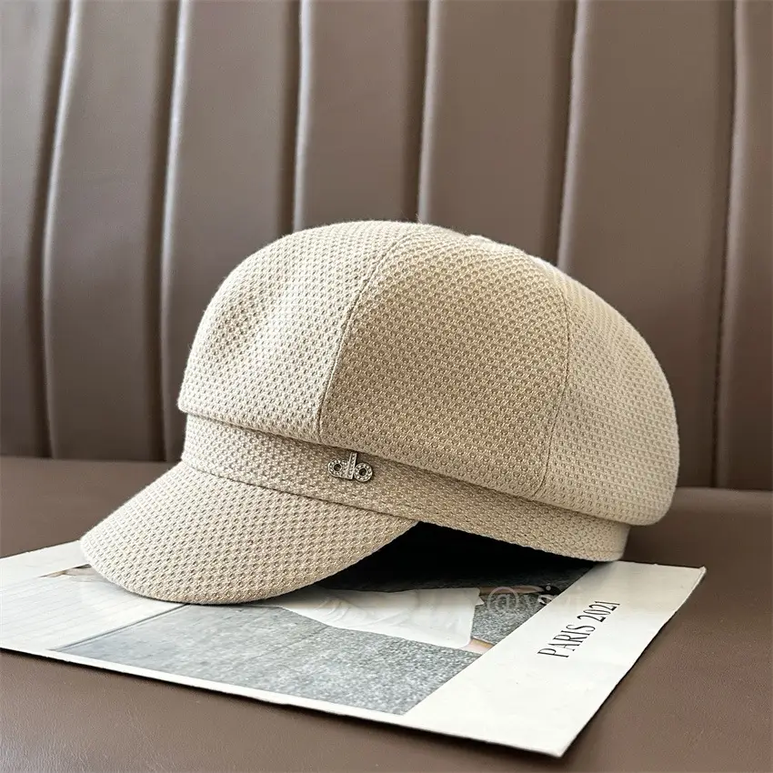 Women's Black Duckbill Hat Autumn Winter Large Circumference - Image 6