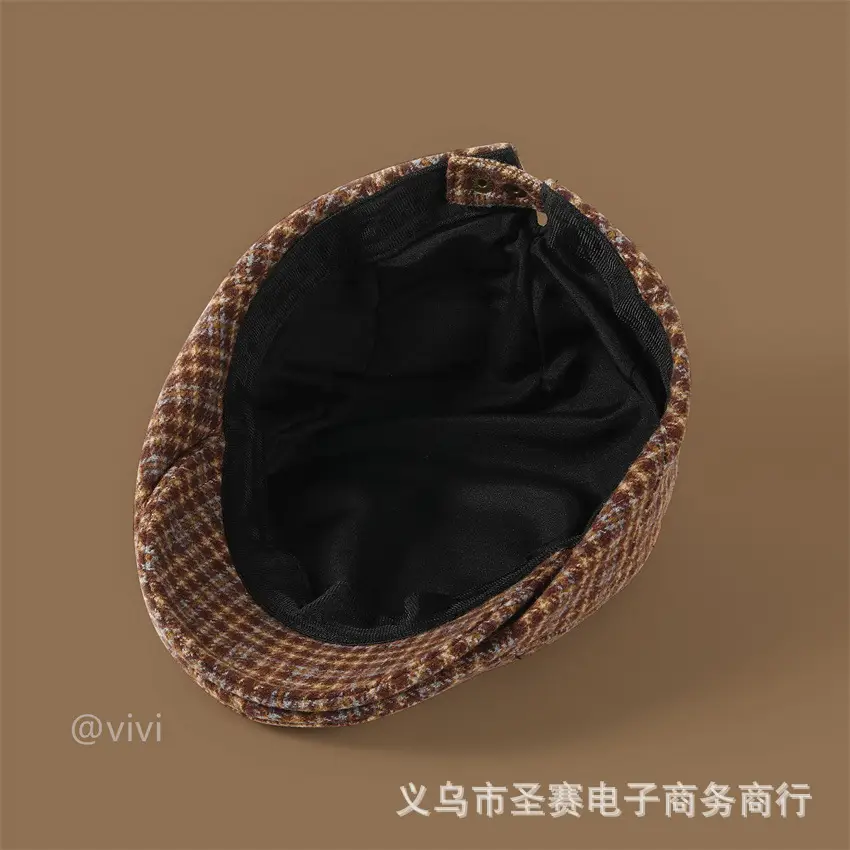 Japanese Plaid Forward Cap for Women Colorful Newsboy Hat — feature 4