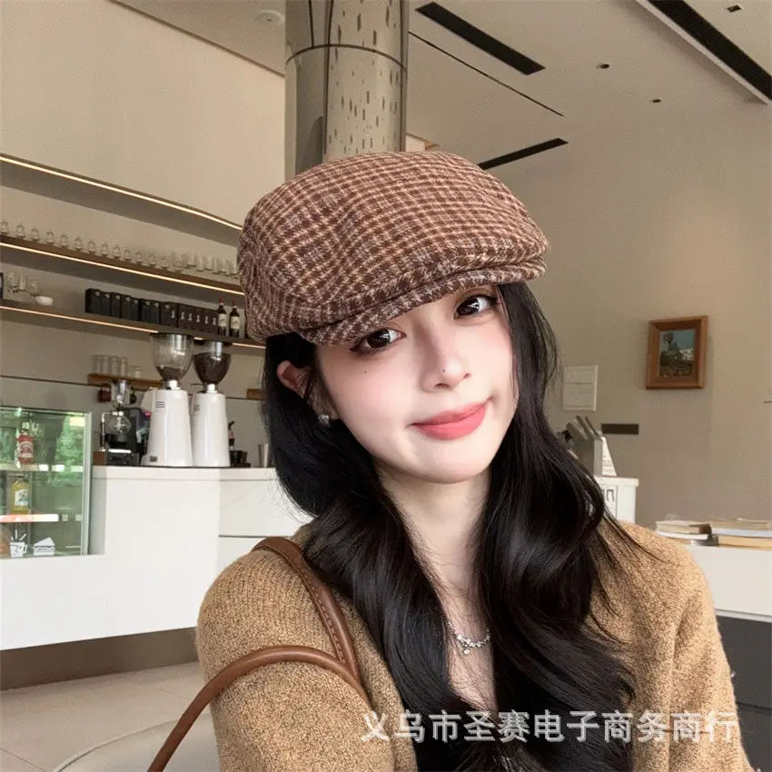 Japanese Plaid Forward Cap for Women Colorful Newsboy Hat — feature 7