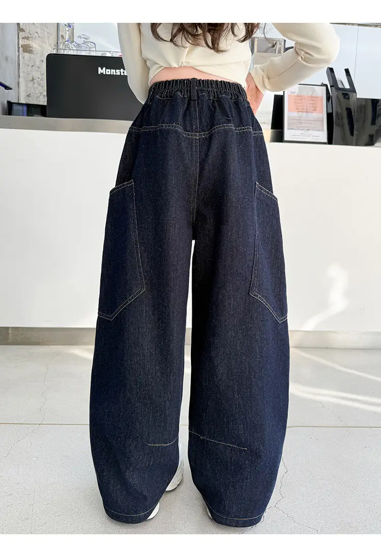 Girls Dark Blue Denim Scimitar Pants Spring 2026 — feature 16