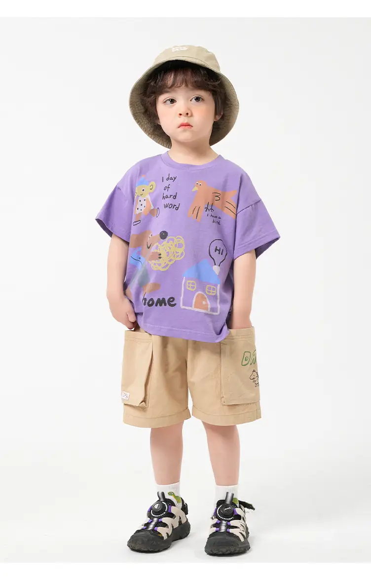 Kids Purple Cartoon T-Shirt Summer Cotton 2025 — feature 29