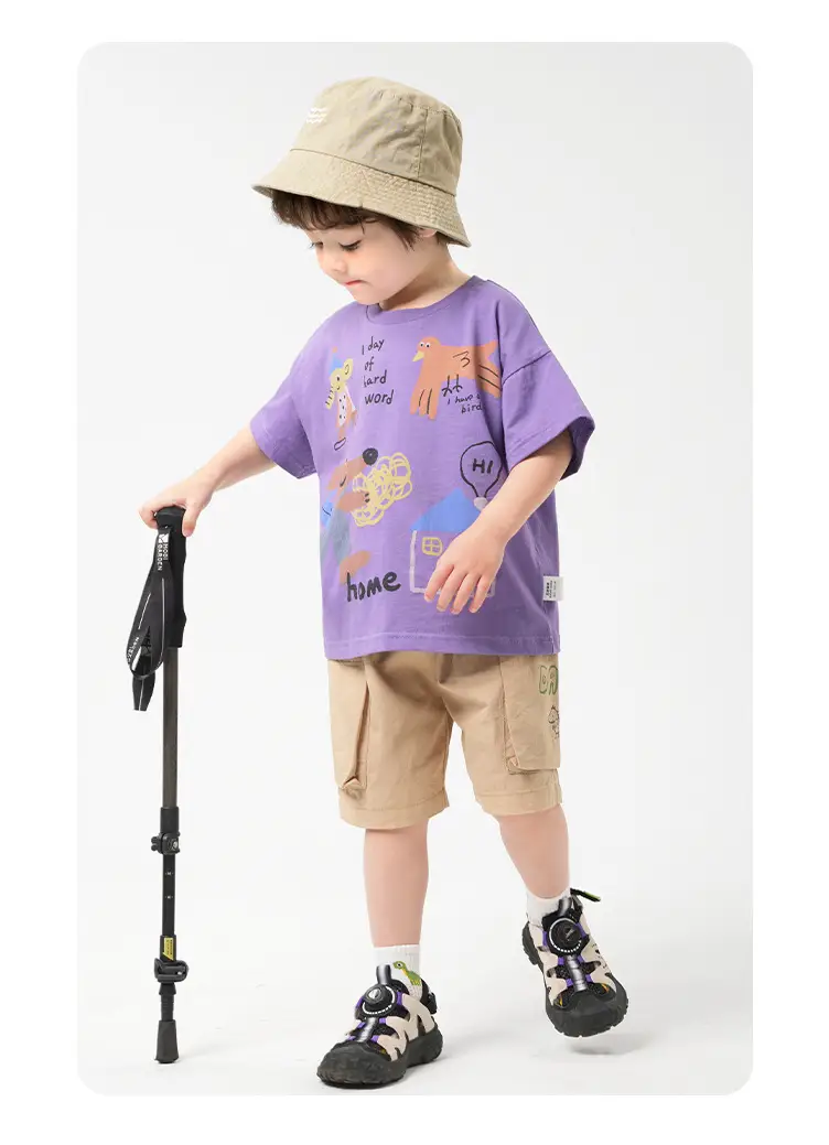 Kids Purple Cartoon T-Shirt Summer Cotton 2025 — feature 30