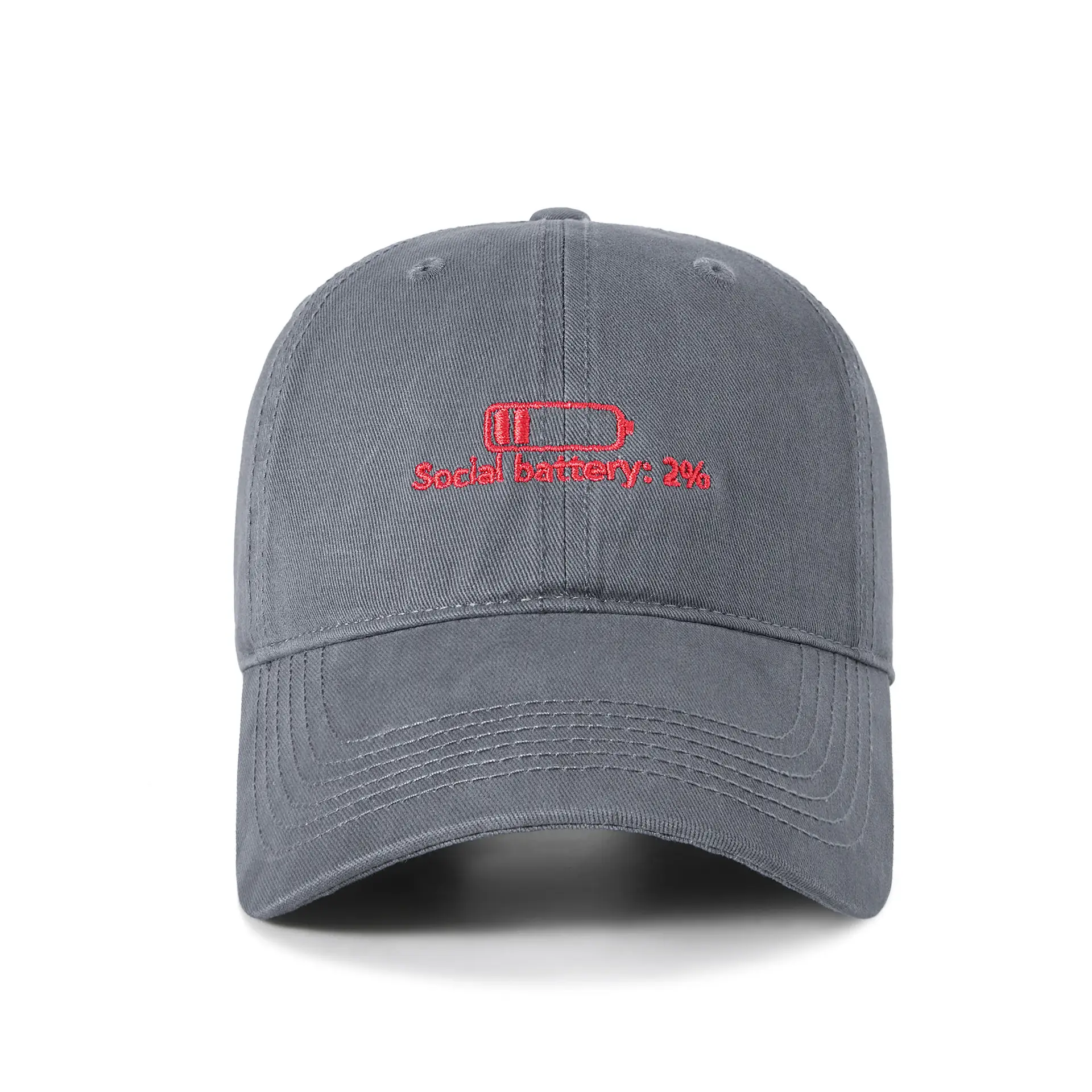 Men Black Cotton Baseball Cap with Social Battery Design - Image 4