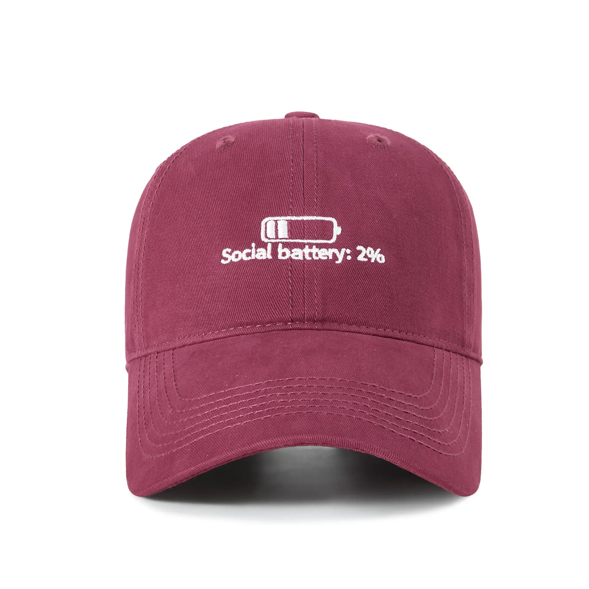 Men Black Cotton Baseball Cap with Social Battery Design - Image 6