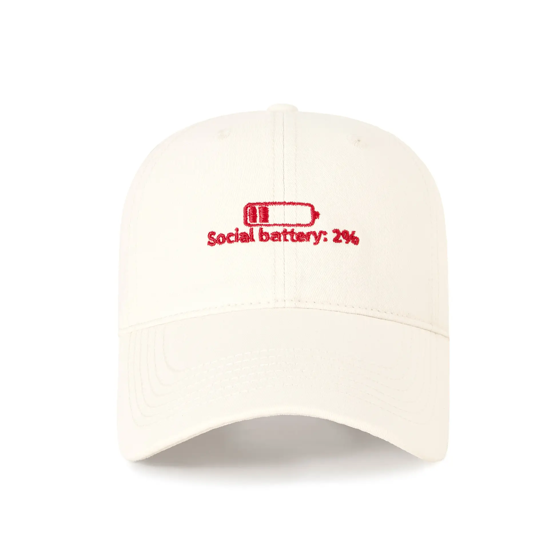 Men Black Cotton Baseball Cap with Social Battery Design - Image 7