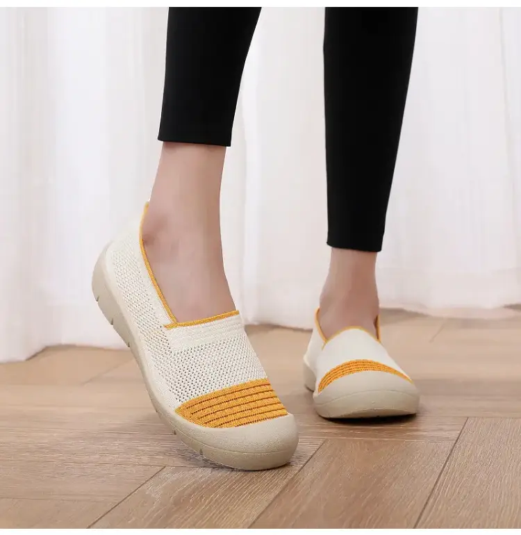 Shoes for Women in Summer New Style Versatile Casual Fly-Woven Mesh Breathable Thick-Soled Soft-Soled Non-Tiring Foot-Slip Mom Shoes — feature 15