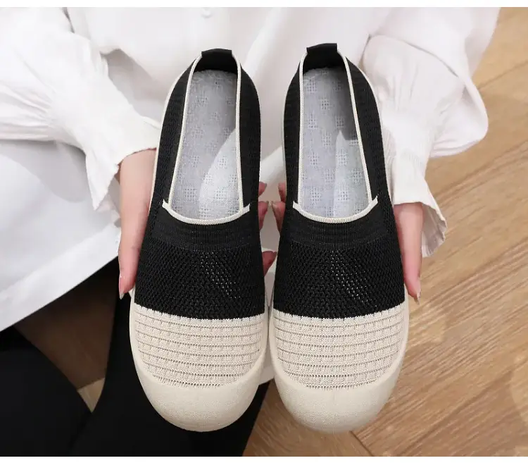 Shoes for Women in Summer New Style Versatile Casual Fly-Woven Mesh Breathable Thick-Soled Soft-Soled Non-Tiring Foot-Slip Mom Shoes — feature 26