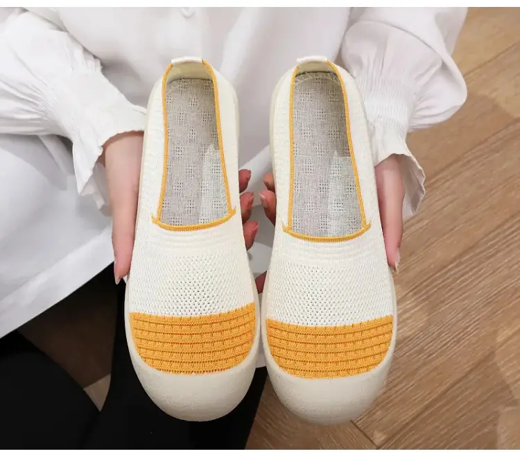 Shoes for Women in Summer New Style Versatile Casual Fly-Woven Mesh Breathable Thick-Soled Soft-Soled Non-Tiring Foot-Slip Mom Shoes — feature 27