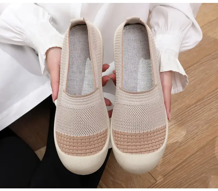 Shoes for Women in Summer New Style Versatile Casual Fly-Woven Mesh Breathable Thick-Soled Soft-Soled Non-Tiring Foot-Slip Mom Shoes — feature 28