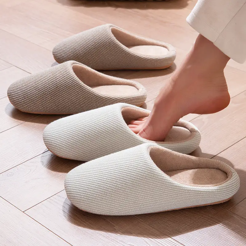 Japanese-Style Cotton Slippers for Men Women All Season Warm Non-Slip - Image 6