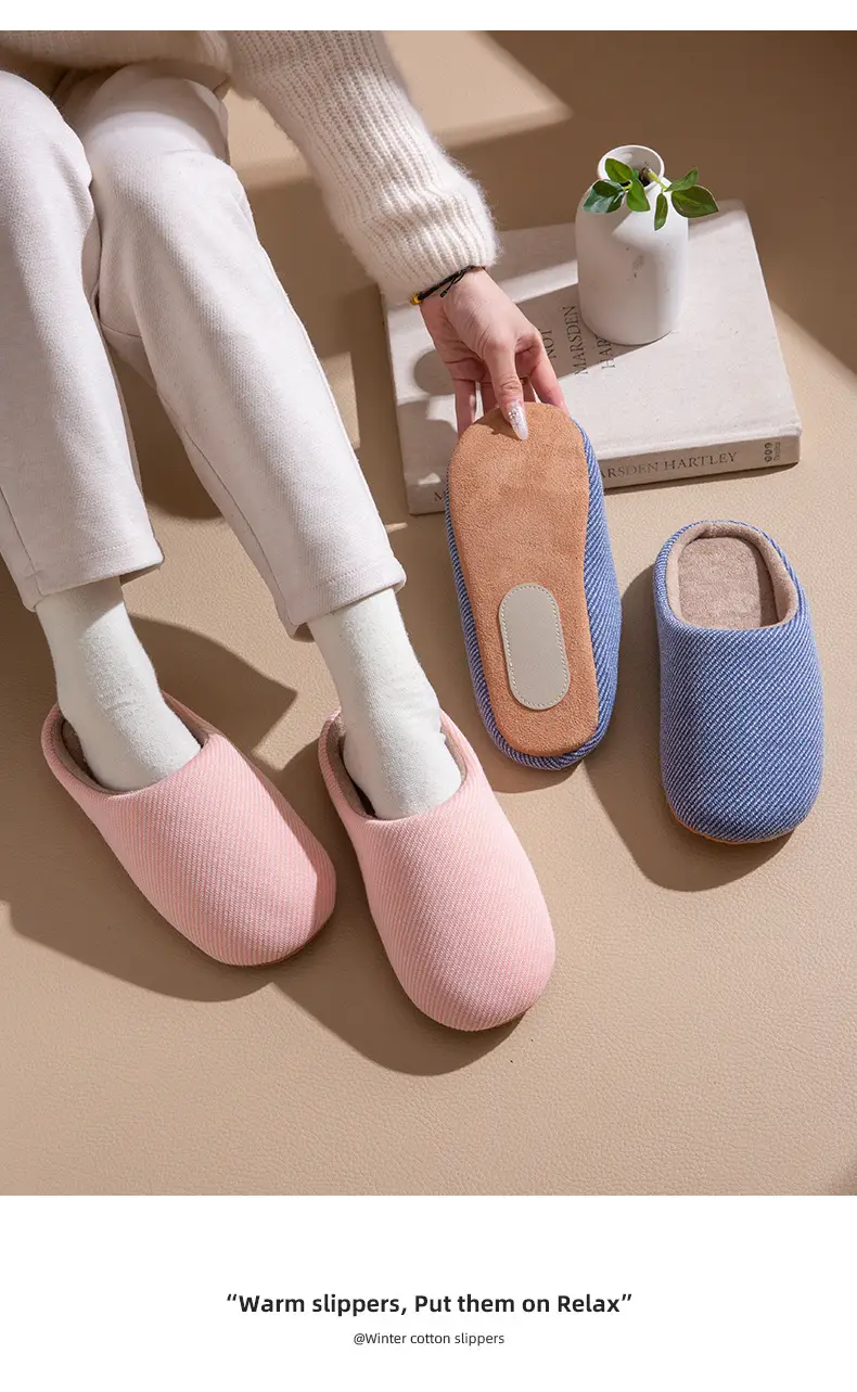 Japanese-Style Cotton Slippers for Men Women All Season Warm Non-Slip — feature 8