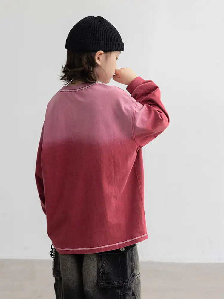 Boys Long Sleeve T-Shirt Pink Gradient 2026