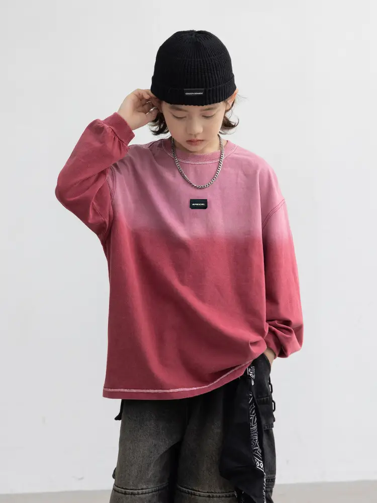 Boys Long Sleeve T-Shirt Pink Gradient 2026