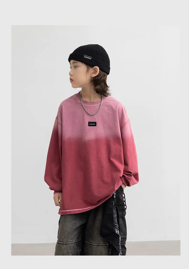 Boys Long Sleeve T-Shirt Pink Gradient 2026 — feature 12